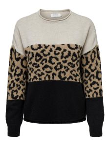 Damen Pullover ONLJADE ANIMAL LS O-NECK KNT NOOS