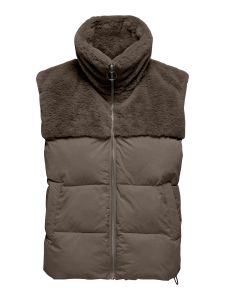 Damen Weste ONLWANJA FUR PUFFER MIX WAISTCOAT