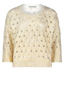 Damen Strickpullover mit Lochmuster